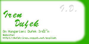 iren dufek business card